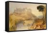 Ludlow Castle-J. M. W. Turner-Framed Stretched Canvas