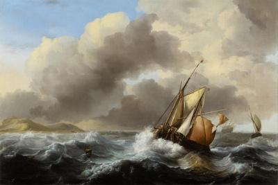 Fishing Vessels Offshore in a Heavy Sea, 1864