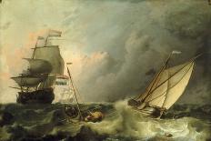 Grand navire anglais sur une rivière-Ludolf Backhuysen-Giclee Print