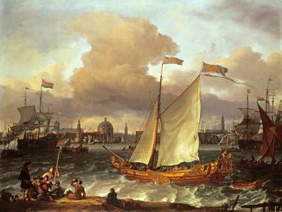 The Swedish Yacht 'Lejouet', in Amsterdam Harbour, 1674