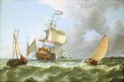 The Warship 'Hollandia' in Full Sail