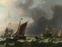 The Frigate Princes Maria, Flying the Standard of Prince William of Orange, Near Amsterdam-Ludolf Bakhuizen-Stretched Canvas