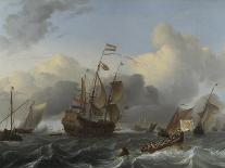 Dutch Men-Of-War and Small Vessels in a Fresh Breeze Off Enkhuizen, 1683-Ludolf Bakhuizen-Giclee Print