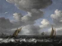 Seascape with Fishing Boats-Ludolf Bakhuizen-Framed Giclee Print