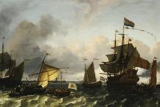 Dutch Men-Of-War Entering a Mediterranean Port, 1681-Ludolf Bakhuizen-Framed Giclee Print