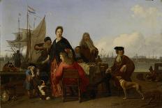 Man-Of-War Brielle on the River Maas Off Rotterdam-Ludolf Bakhuysen-Art Print