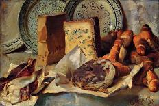 Still Life with Cheese and Salami-Ludovico Brea-Giclee Print