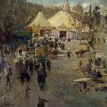 The Local Festival, 1932-Ludovico Caveleri-Framed Stretched Canvas