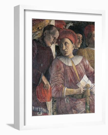 Ludovico Gonzaga and Counselor Marsilio Andreasi, Detail from Court Wall by Andrea Mantegna-null-Framed Giclee Print