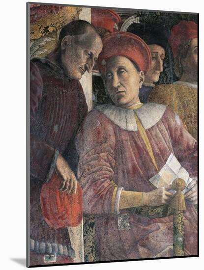 Ludovico Gonzaga and Counselor Marsilio Andreasi, Detail from Court Wall by Andrea Mantegna-null-Mounted Giclee Print