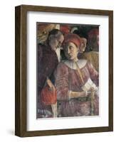 Ludovico Gonzaga and Counselor Marsilio Andreasi, Detail from Court Wall by Andrea Mantegna-null-Framed Giclee Print