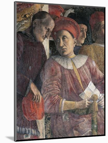 Ludovico Gonzaga and Counselor Marsilio Andreasi, Detail from Court Wall by Andrea Mantegna-null-Mounted Giclee Print