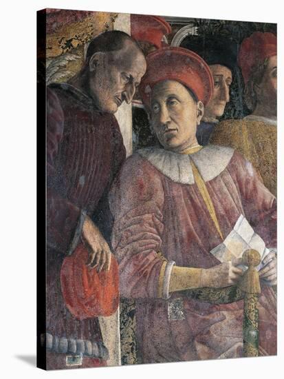 Ludovico Gonzaga and Counselor Marsilio Andreasi, Detail from Court Wall by Andrea Mantegna-null-Stretched Canvas