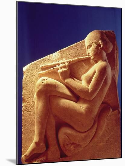 Ludovisi Throne, Panel Depicting a Woman Playing a Flute, c.470-60 BC-Greek-Mounted Giclee Print