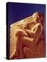 Ludovisi Throne, Panel Depicting a Woman Playing a Flute, c.470-60 BC-Greek-Stretched Canvas