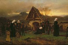 All Soul's Day in the Cemetery-Ludwig Friedrich Wilhelm Riefstahl-Framed Premium Giclee Print