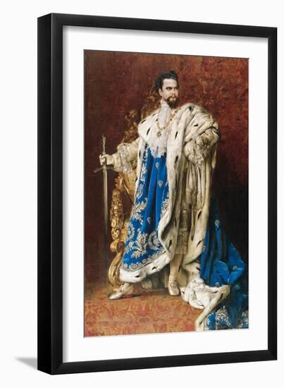 Ludwig II as the Grand Master of the Order of the Knights of St George, 1887-Gabriel Schachinger-Framed Premium Giclee Print