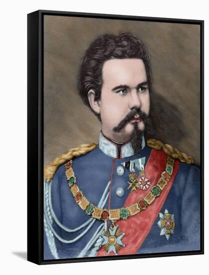 Ludwig II of Bavaria (1845-1886). King of Bavaria from 1864 Until His Death., 1885. Coloured-null-Framed Stretched Canvas