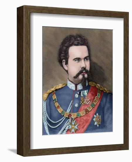 Ludwig II of Bavaria (1845-1886). King of Bavaria from 1864 Until His Death., 1885. Coloured-null-Framed Giclee Print