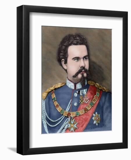 Ludwig II of Bavaria (1845-1886). King of Bavaria from 1864 Until His Death., 1885. Coloured-null-Framed Giclee Print