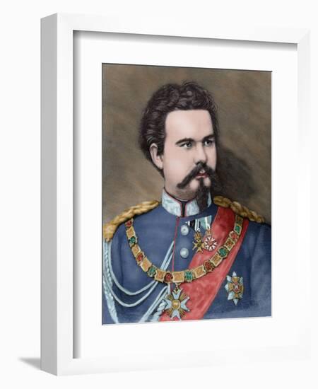 Ludwig II of Bavaria (1845-1886). King of Bavaria from 1864 Until His Death., 1885. Coloured-null-Framed Giclee Print