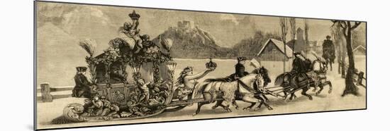 Ludwig II of Bavaria (1845-1886) Travelling in Sleigh, Germany-null-Mounted Giclee Print