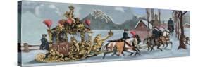 Ludwig II of Bavaria (1845-1886) Travelling in Sleigh-null-Stretched Canvas