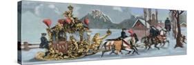 Ludwig II of Bavaria (1845-1886) Travelling in Sleigh-null-Stretched Canvas