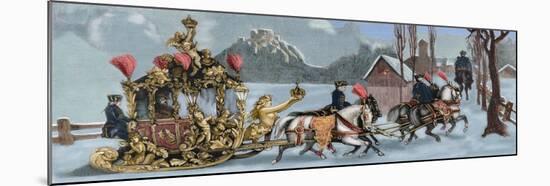 Ludwig II of Bavaria (1845-1886) Travelling in Sleigh-null-Mounted Giclee Print