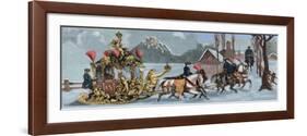 Ludwig II of Bavaria (1845-1886) Travelling in Sleigh-null-Framed Giclee Print