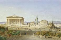 The Acropolis of Athens in the Time of Pericles 444 BC. 1851-Ludwig Lange-Framed Stretched Canvas