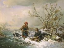 Collecting Firewood on a Winter's Day-Ludwig Mecklenburg-Giclee Print