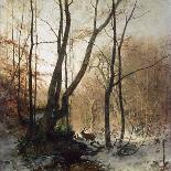 Snow Scene: Sunset, 19th Century-Ludwig Munthe-Framed Giclee Print