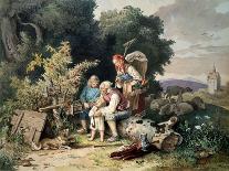 The Shepherd's Family, 1837-Ludwig Richter-Framed Stretched Canvas