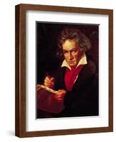 Ludwig Van Beethoven (1770-1827) Composing His "Missa Solemnis"-Joseph Karl Stieler-Framed Giclee Print