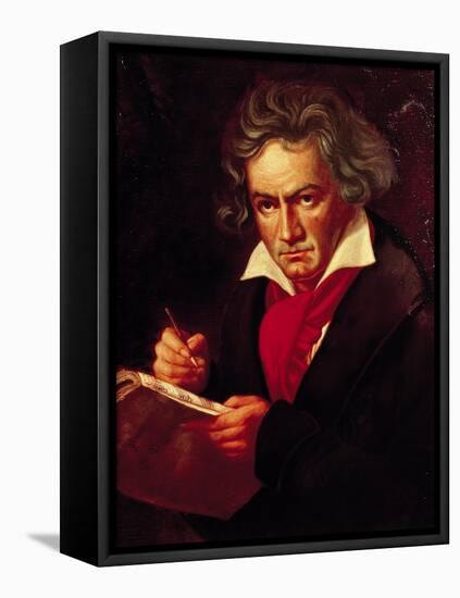 Ludwig Van Beethoven (1770-1827) Composing His "Missa Solemnis"-Joseph Karl Stieler-Framed Stretched Canvas