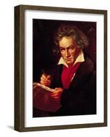 Ludwig Van Beethoven (1770-1827) Composing His "Missa Solemnis"-Joseph Karl Stieler-Framed Giclee Print