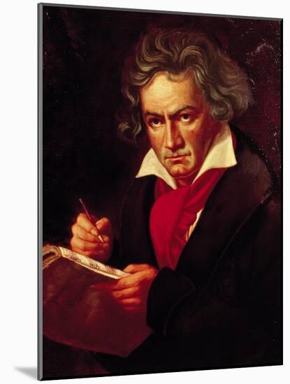 Ludwig Van Beethoven (1770-1827) Composing His "Missa Solemnis"-Joseph Karl Stieler-Mounted Giclee Print