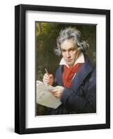 Ludwig Van Beethoven (1770-1827) Composing His 'Missa Solemnis'-Joseph Karl Stieler-Framed Giclee Print