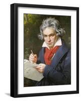 Ludwig Van Beethoven (1770-1827) Composing His 'Missa Solemnis'-Joseph Karl Stieler-Framed Giclee Print