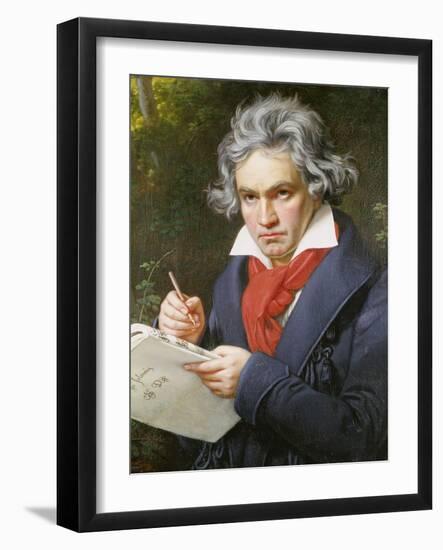 Ludwig Van Beethoven (1770-1827) Composing His 'Missa Solemnis'-Joseph Karl Stieler-Framed Giclee Print