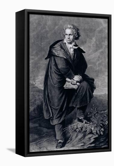 Ludwig Van Beethoven (1770-1827), German Composer, Engraved by Paul Barfus (1823-95)-P. Schworer-Framed Stretched Canvas