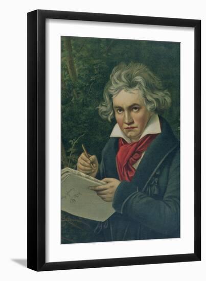 Ludwig Van Beethoven, 19th Century-Joseph Karl Stieler-Framed Giclee Print