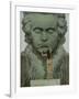 Ludwig Van Beethoven a Statue of Beethoven Is Caressed by a Naked Woman-null-Framed Art Print