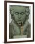 Ludwig Van Beethoven a Statue of Beethoven Is Caressed by a Naked Woman-null-Framed Art Print