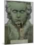 Ludwig Van Beethoven a Statue of Beethoven Is Caressed by a Naked Woman-null-Mounted Art Print