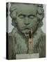 Ludwig Van Beethoven a Statue of Beethoven Is Caressed by a Naked Woman-null-Stretched Canvas