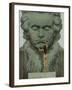 Ludwig Van Beethoven a Statue of Beethoven Is Caressed by a Naked Woman-null-Framed Art Print