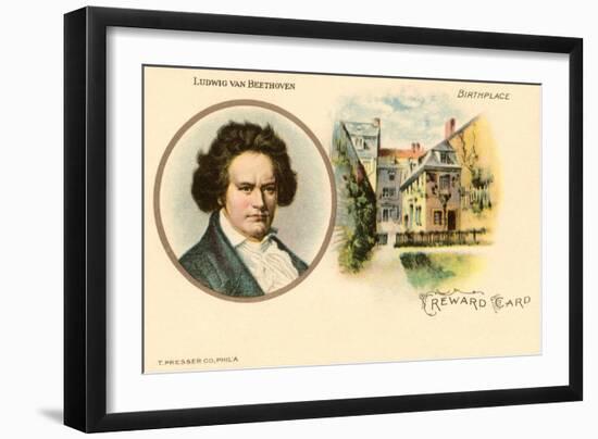 Ludwig van Beethoven and Birthplace-null-Framed Art Print