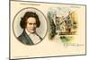 Ludwig van Beethoven and Birthplace-null-Mounted Art Print